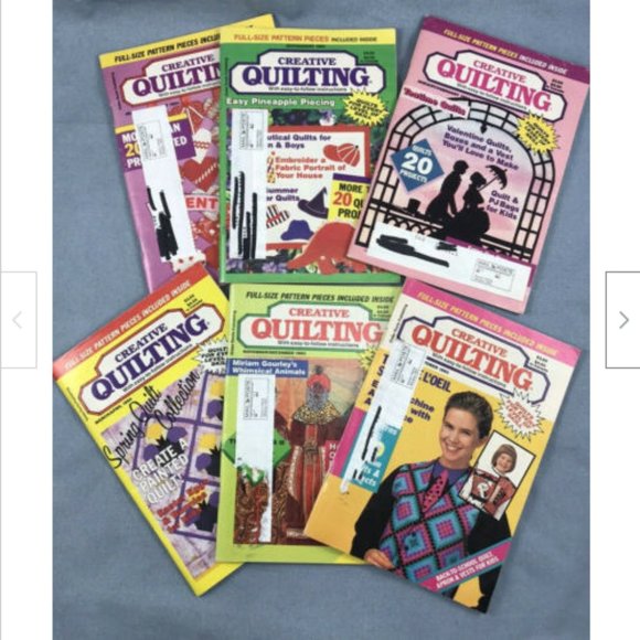 Vtg Lot 6 Creative Quilting Magazines Sewing Patterns Pineapple Star Applique - Picture 1 of 2
